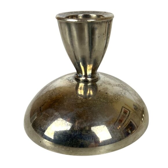 Vintage Oneida Silversmith Silver Plated Taper Candle Holders Pair Fluted Top - Picture 2 of 5